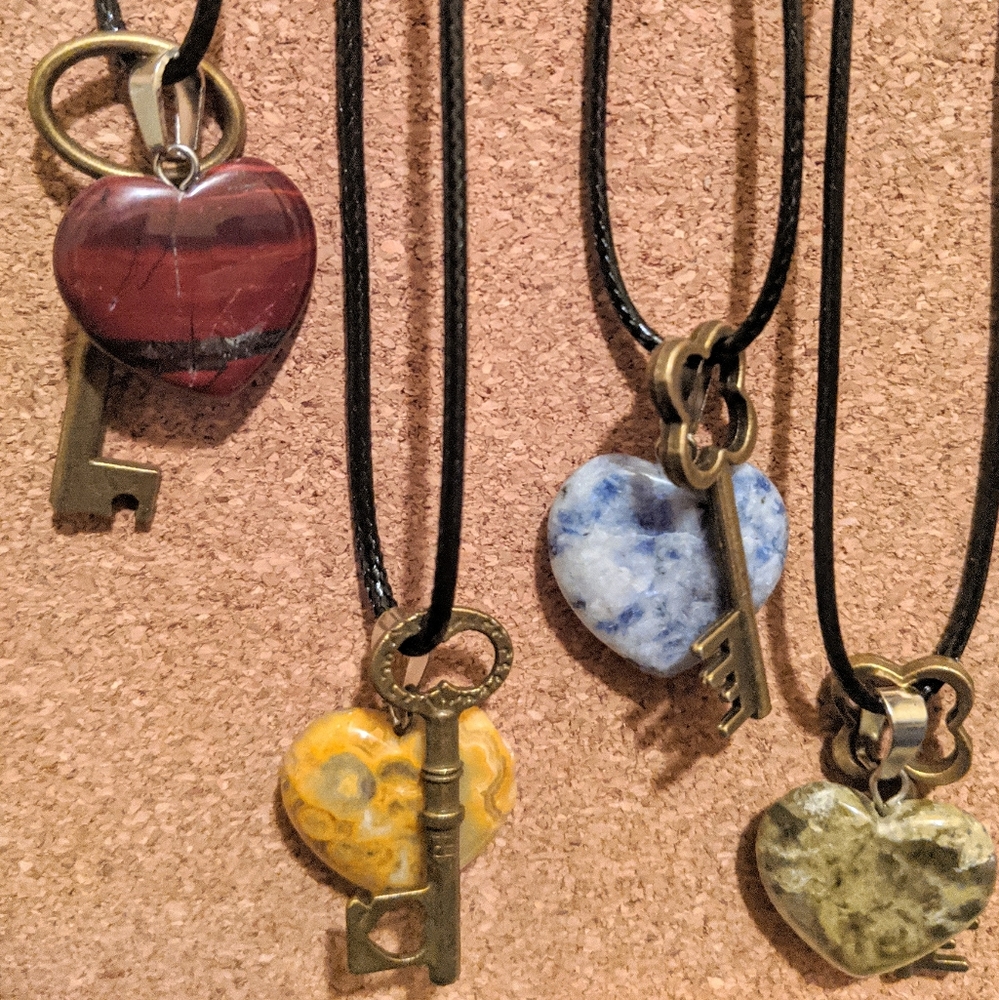 Heart + Key Necklaces